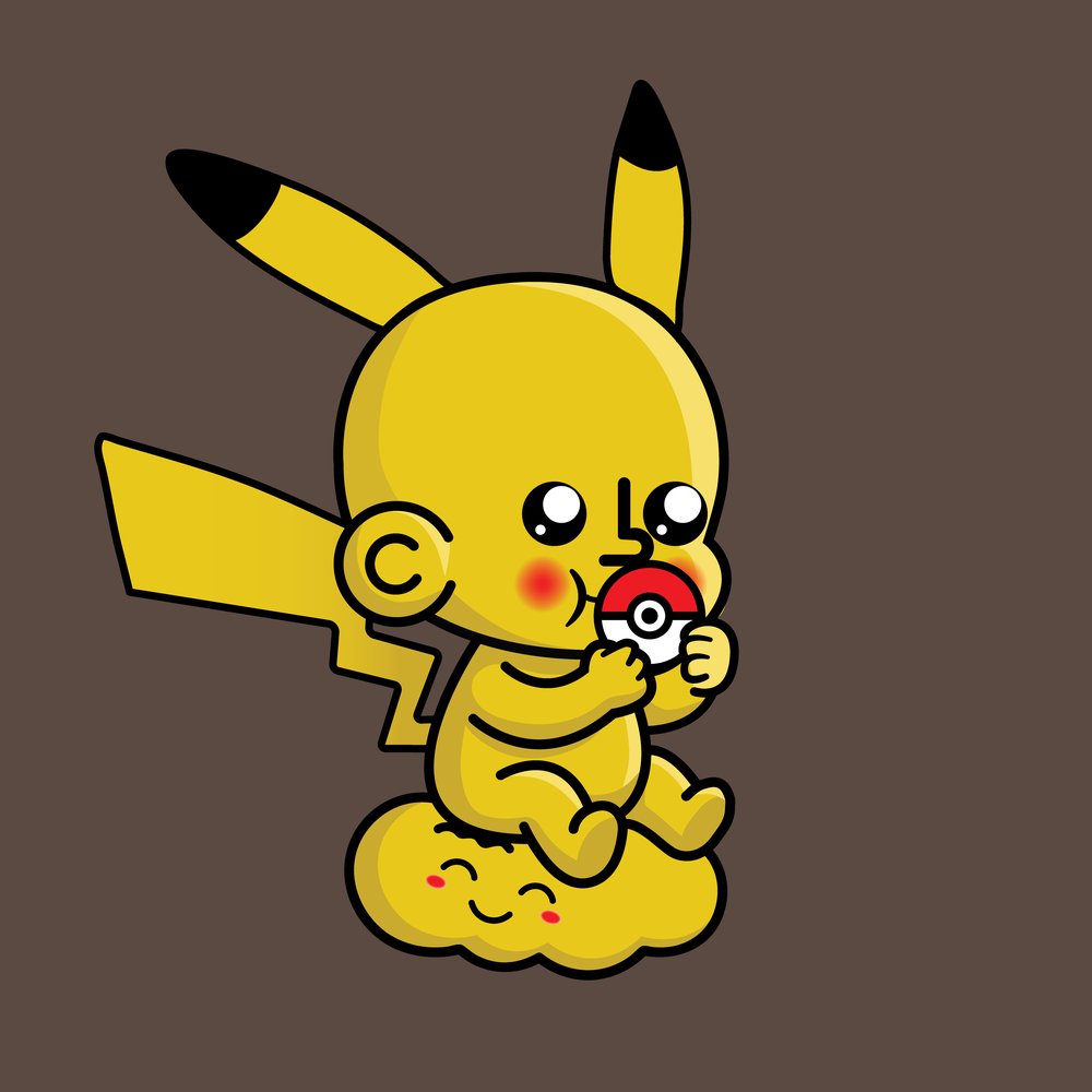TOTZ dressed as a yellow Pikachu-style character holding a pokeball